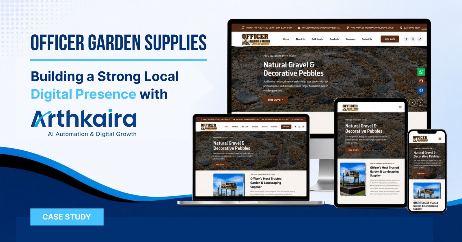 Officer Garden Supplies website and local SEO case study developed by Arthkaira
